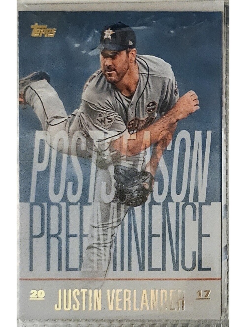 JUSTIN VERLANDER - Postseason Preeminence (Blue) 2018 Topps Update - ASTROS- #21
